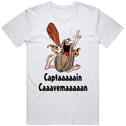 Captain Caveman Cartoon  Retro Graphic Unisex Cotton White Classic T Shirt