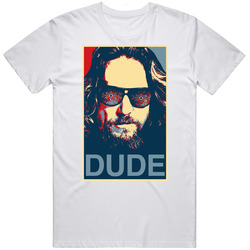 Big Lebowski The Dude Hope  Retro Graphic Unisex Cotton White Classic T Shirt