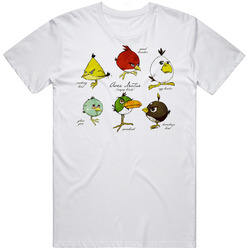 Angry Birds Video Game  Retro Graphic Unisex Cotton White Classic T Shirt