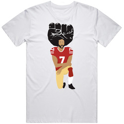 Colin Kaepernick Kneeling - Take The Knee  Retro Graphic Unisex Cotton White Classic T Shirt