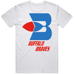 Buffalo Braves 70s Basketball Logo  Retro Graphic Unisex Cotton White Classic T Shirt