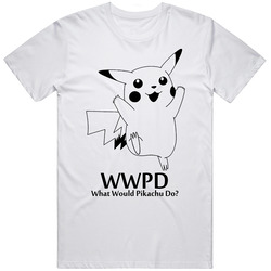 What Would Pikachu Do Pokemon  Retro Graphic Unisex Cotton White Classic T Shirt