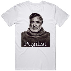 Ernest Hemingway Vintage Boxing  Retro Graphic Unisex Cotton White Classic T Shirt