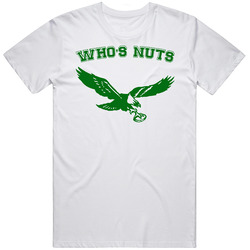 Who's Nuts Philadelphia Eagles Football  Retro Graphic Unisex Cotton White Classic T Shirt