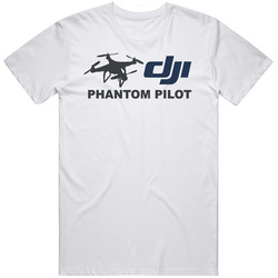 White Dji Phantom Pilot  Retro Graphic Unisex Cotton White Classic T Shirt