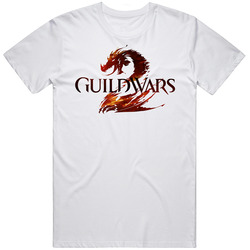 Guild Wars 2 Video Game Logo  Retro Graphic Unisex Cotton White Classic T Shirt