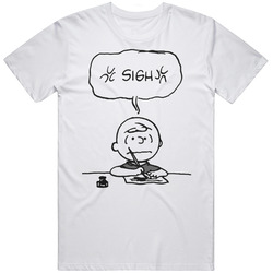 Charlie Brown Peanuts Sigh Funny Retro Graphic Unisex Cotton White Classic T Shirt