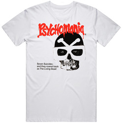 Psychomania Horror Skull Seven Suicides The Living Dead Retro Graphic Unisex Cotton White Classic T Shirt