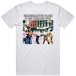 Grandmaster Flash And The Furious Five Hip Hop Music Retro Graphic Unisex Cotton White Classic T Shirt
