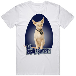 Austin Powers Mr Bigglesworth Retro Graphic Unisex Cotton White Classic T Shirt