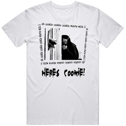 Cookie Monster Shinning Parody Retro Graphic Unisex Cotton White Classic T Shirt