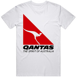 Qantas Airline Logl Australia Retro Graphic Unisex Cotton White Classic T Shirt