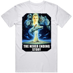 The Never Ending Story 80s Retro Graphic Unisex Cotton White Classic T Shirt