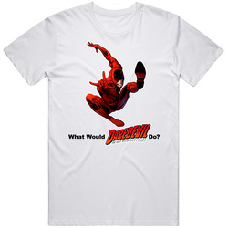 What Would Daredevil Do Superhero Comic Retro Graphic Unisex Cotton White Classic T Shirt