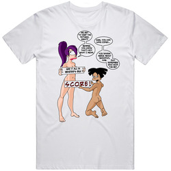 Futurama Sexy Leela Amy Retro Graphic Unisex Cotton White Classic T Shirt