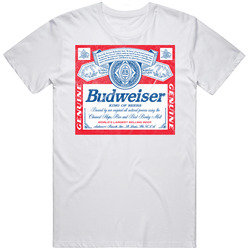 Budweiser Beer Retro Vintage Distressed Retro Graphic Unisex Cotton White Classic T Shirt