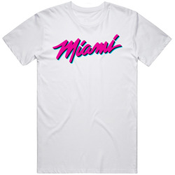 Miami Heat Retro Vice City Nba Basketball Team Fan Basketball Lovers Birthday Gift White Retro Graphic Unisex Cotton White Classic T Shirt