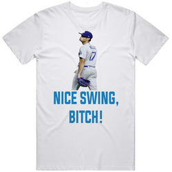 Joe Kelly Nice Swing, Bitch! Fight Club Baseball Ball Los Angeles Dodgers Free Joe Kelly Fan Retro Graphic Unisex Cotton White Classic T Shirt