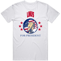 Linus Van Pelt Brown For President Peanuts Comic Series Fan Gift Retro Graphic Unisex Cotton White Classic T Shirt