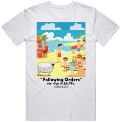 Mask Lamb In Malibu Retro Graphic Unisex Cotton White Classic T Shirt