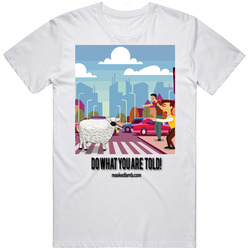 Masked Lamb In New York Retro Graphic Unisex Cotton White Classic T Shirt