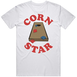Corn Star Funny Cornhole Vintage Look Red Retro Graphic Unisex Cotton White Classic T Shirt