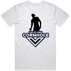 Lac St Jean Cornhole League Logo Retro Graphic Unisex Cotton White Classic T Shirt