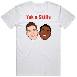 Yak & Skills ( Pascal Siakam And Jakob Poeltl) Retro Graphic Unisex Cotton White Classic T Shirt