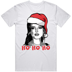 Bella Thorne Ho Ho Ho Santa  Christmas Retro Graphic Unisex Cotton White Classic T Shirt