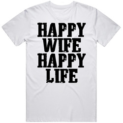 Happy Wife Retro Graphic Unisex Cotton White Classic T Shirt Happy Wife Retro Graphic Unisex Cotton White Classic T Shirt