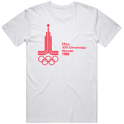 Moscow Olympics 1980 Retro Graphic Unisex Cotton White Classic T Shirt
