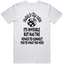 Power of Faith Retro Graphic Unisex Cotton White Classic T Shirt