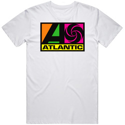 Atlantic Records, T-shirt, Logo, Record Company, Label, Retro, Music Retro Graphic Unisex Cotton White Classic T Shirt