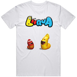 Larva Cartoon Retro Graphic Unisex Cotton White Classic T Shirt