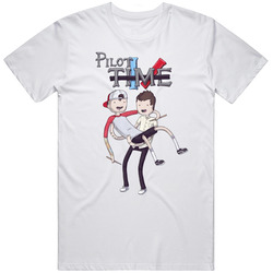 Cute Pilot Time Parody Twenty One Pilot Retro Graphic Unisex Cotton White Classic T Shirt
