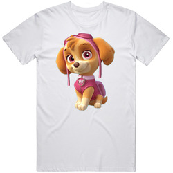 Skye Paw Patrol Retro Graphic Unisex Cotton White Classic T Shirt