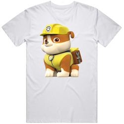 Rubble Paw Patrol Retro Graphic Unisex Cotton White Classic T Shirt