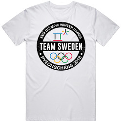 Team Sweden Pyeongchang 2018 Winter Olympic Games Country Fan Retro Graphic Unisex Cotton White Classic T Shirt