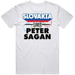 Slovakia Loves Peter Sagan Cycling Olympics Retro Graphic Unisex Cotton White Classic T Shirt