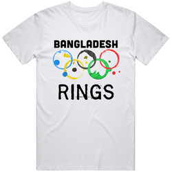 Bangladesh Rings Rio 2016 Summer Olympics Retro Graphic Unisex Cotton White Classic T Shirt