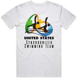 United States Synchronized Swimming Team Rio 2016 Olympic Event Logo Retro Graphic Unisex Cotton White Classic T Shirt