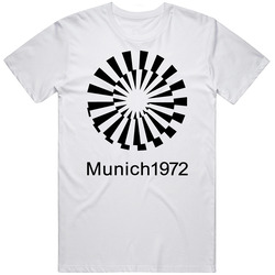 Munich Summer Olympics 1972 Retro Logo World Olympiad Event Retro Graphic Unisex Cotton White Classic T Shirt