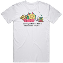Lemon Demon Updated Retro Graphic Unisex Cotton White Classic T Shirt