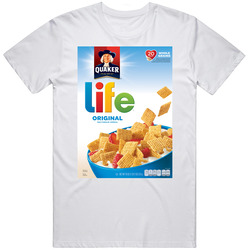 Life Best Cereal Box Cover Gift Retro Graphic Unisex Cotton White Classic T Shirt
