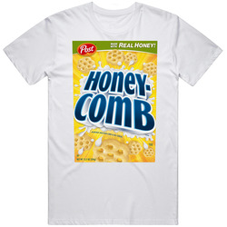 Honeycomb Best Cereal Box Cover Gift Retro Graphic Unisex Cotton White Classic T Shirt