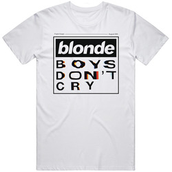 Blonde Boys Don't Cry Retro Graphic Unisex Cotton White Classic T Shirt