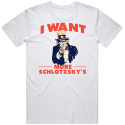 I Want More Schlotzsky's Uncle Sam Favorite Food Parody Retro Graphic Unisex Cotton White Classic T Shirt