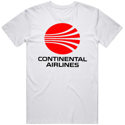 Continental Airlines Cool Vintage Airline Logo Retro Graphic Unisex Cotton White Classic T Shirt