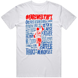 Farewell David Ortiz Retirement Boston Baseball Player Fan Retro Graphic Unisex Cotton White Classic T Shirt