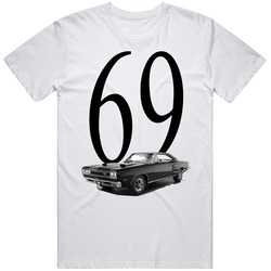 1969 Dodge Coronet Rt Classic Car T Shirts.png Retro Graphic Unisex Cotton White Classic T Shirt